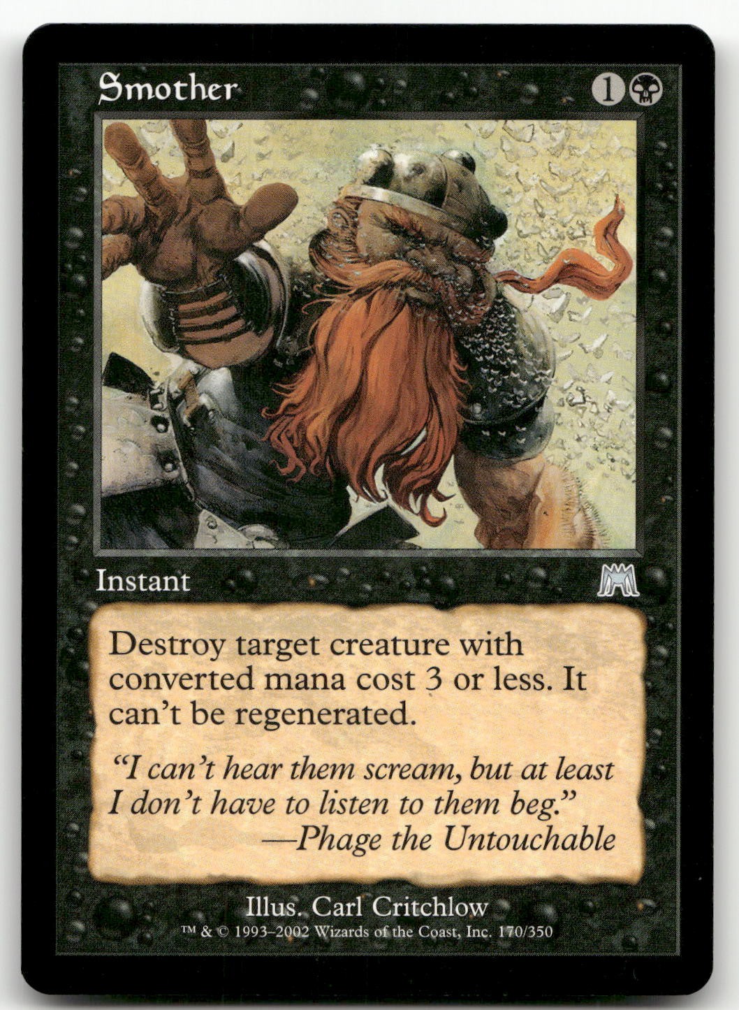 Smother #170 (NM) Onslaught ONS Magic MTG