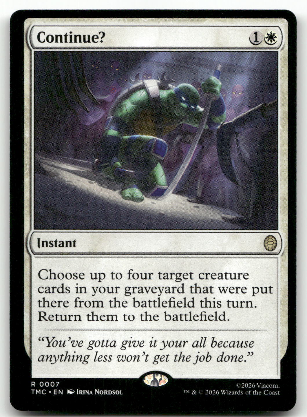 ninja turtles mtg cards Continue? #7 (NM) Commander: Teenage Mutant Ninja Turtles TMC Magic MTG